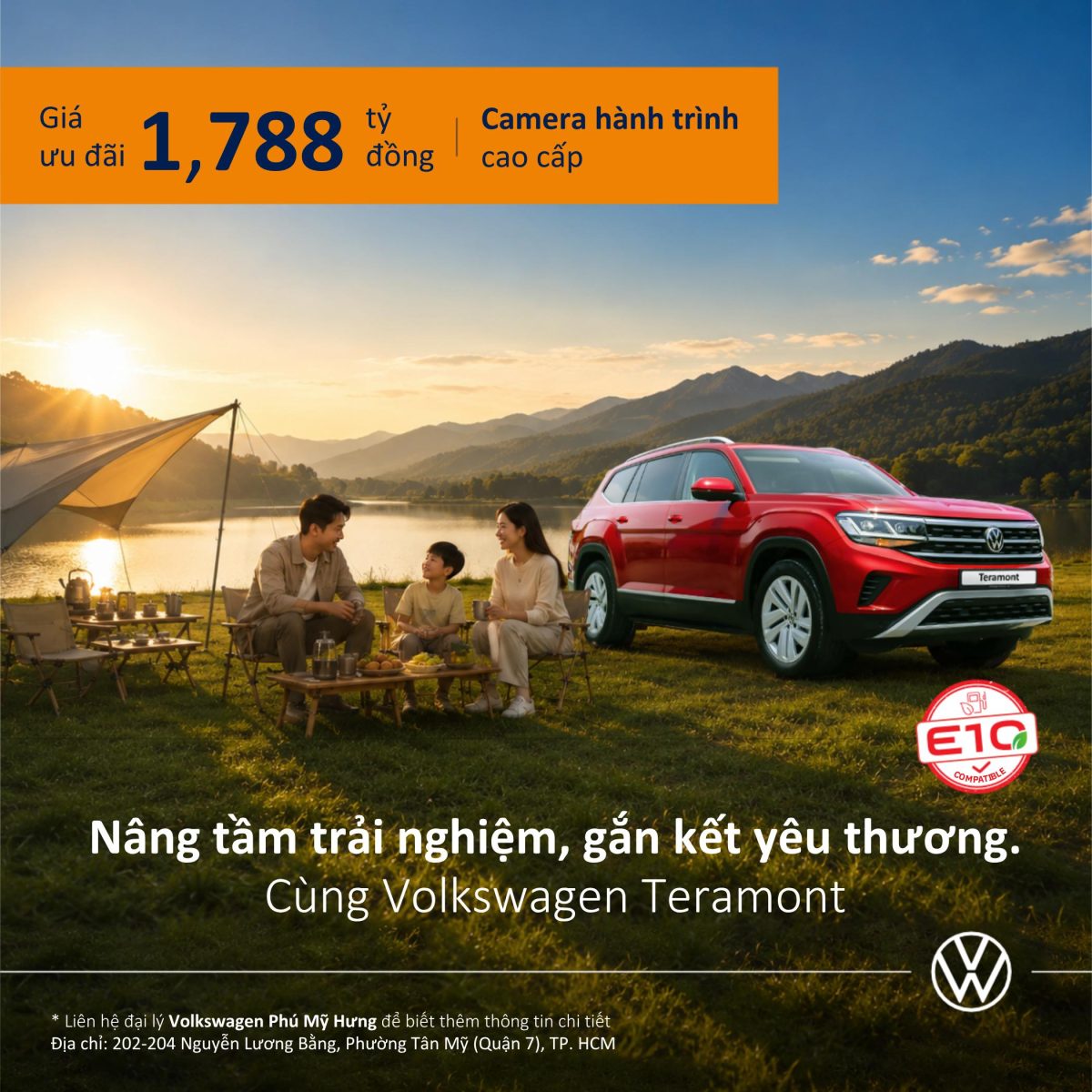 Volkswagen Teramont giá từ 1,788 tỷ đồng tại Volkswagen Phú Mỹ Hưng, ưu đãi Camera hành trình cao cấp trong chương trình khuyến mãi tháng 7/2026.