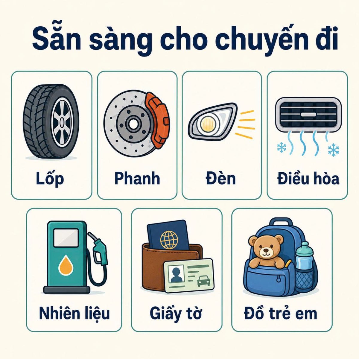 Checklist kiểm tra ô tô trước chuyến du lịch gia đình