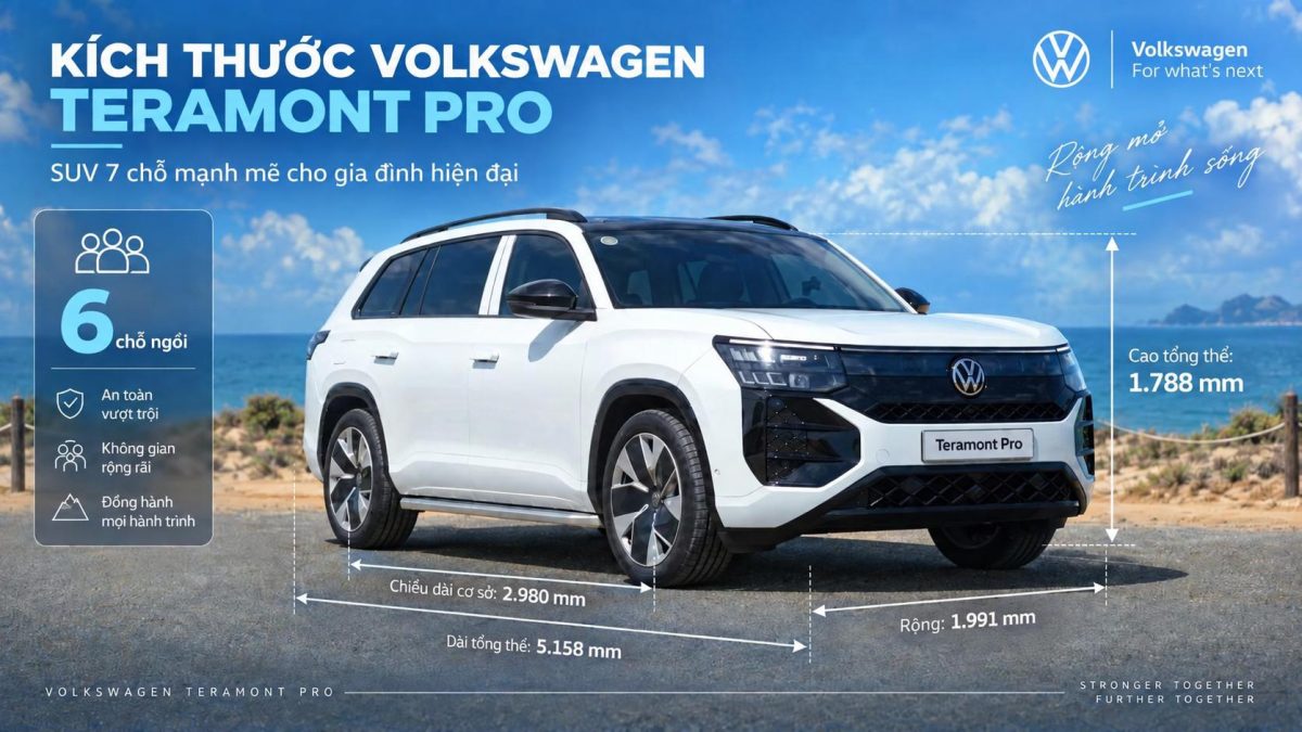 Kích thước Volkswagen Teramont Pro 6 chỗ