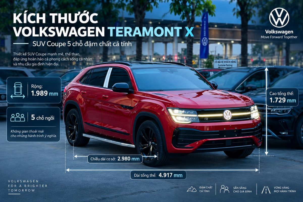 Kích thước Volkswagen Teramont X 5 chỗ