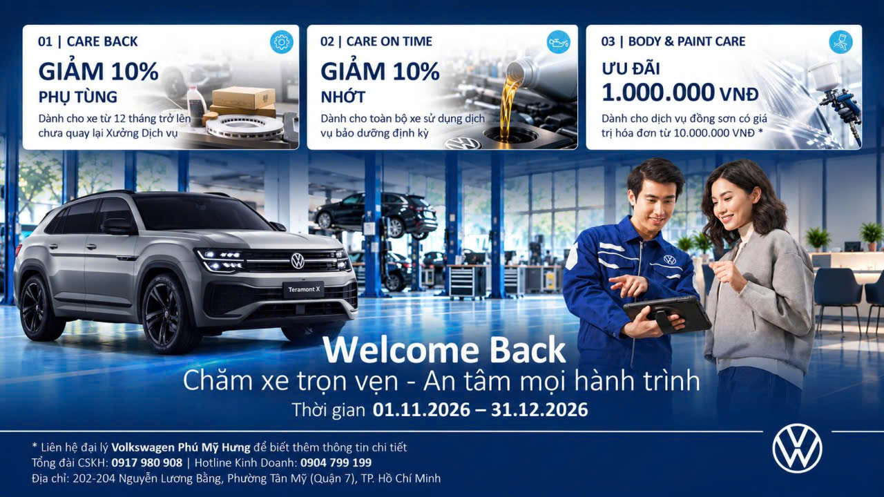 Ưu Đãi Dịch Vụ Volkswagen Cuối Năm 2026 – Welcome Back & Pickup Delivery